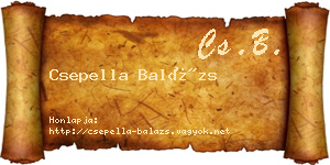 Csepella Balázs névjegykártya